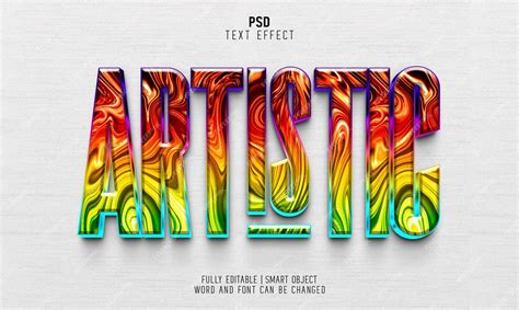 Premium Psd Colorful Artistic 3d Editable Psd Text Effect Template