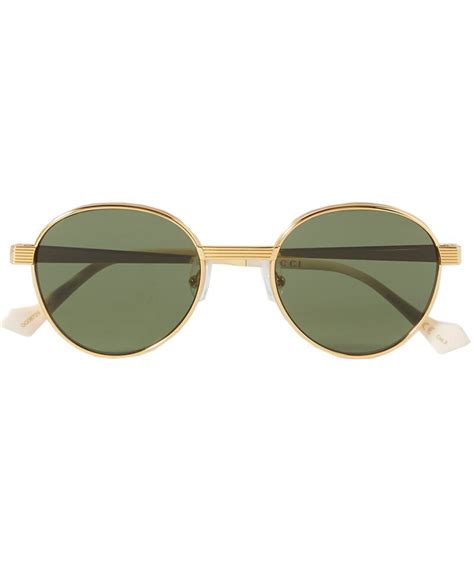 Gucci Round Frame Gold Tone Sunglasses One Color Editorialist