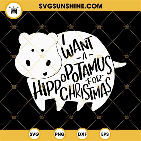 I Want A Hippopotamus For Christmas Svg Buffalo Plaid Hippopotamus