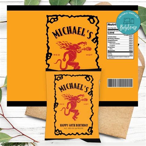 Fireball Cinnamon Whisky Chip Bag Digital File Diy Bobotemp