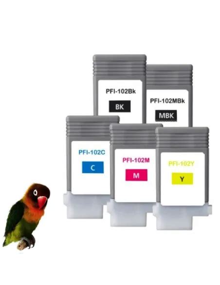 CANON PFI 102 PACK 5 TIntas Compatible IPF500 IPF510 IPF600 IPF6000