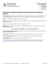 Washington Commercial Registered Agent Termination Statement Fill Out