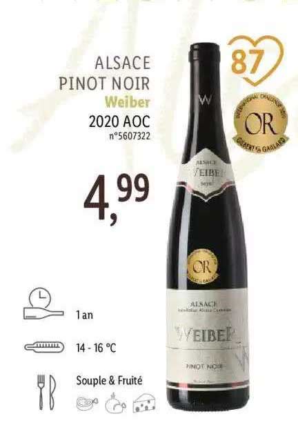 Promo Alsace Pinot Noir Weiber Aoc Chez Lidl Icatalogue Fr