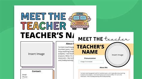 Free Meet the Teacher Template Bundle (Designs for Pre-K to 12)