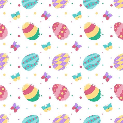 Premium Vector Happy Easter Background Seamless Pattern Colored Eggs