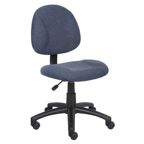 Boss Perfect Posture Deluxe Office Task Chair Without Arms Blue