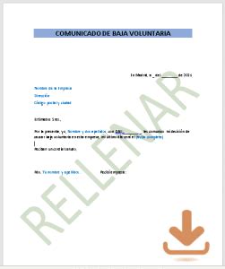 Carta De Baja Voluntaria Modelo Y Como Comunicarlo 2023 Hot Sex Picture