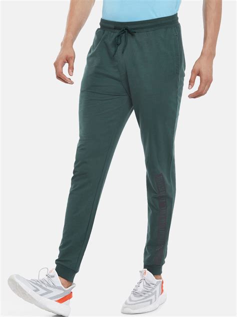 Buy Ajile By Pantaloons Men Green Solid Pure Cotton Slim Fit Joggers