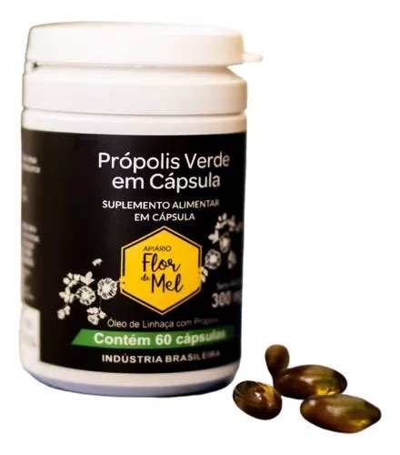 Extrato De Própolis Verde Puro Em Capsulas 300mg 60 Capsulas Sabor