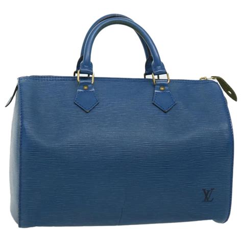 Speedy Louis Vuitton Schnell 30 Blau Leder Ref 676504 Joli Closet