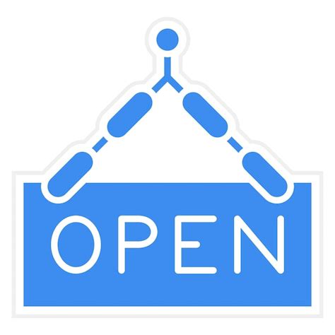 Premium Vector A Blue Sign With The Word Open On It