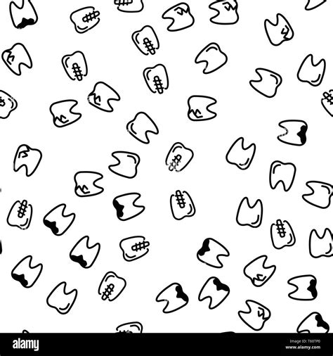 Teeth Healthcare Dental Seamless Pattern Vector Stock Vector Image