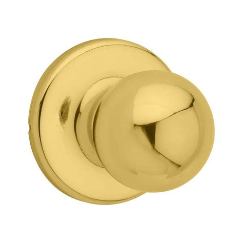 Kwikset Polo Polished Brass Passage Hallcloset Door Knob Featuring Microban Antimicrobial