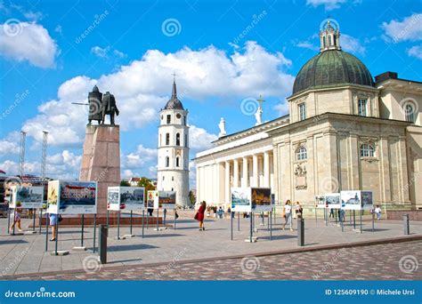 The Cathedral Square, Main Square of the Vilnius Old Town Editorial ...