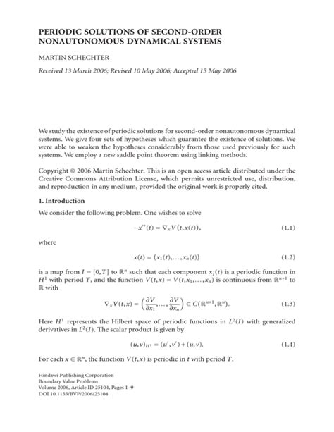 Periodic Solutions Of Second Order Nonautonomous Dynamical Systems