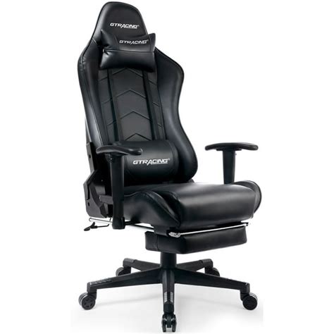 Gtracing Gaming Chair With Footrest Ergonomic Reclining Leather Chair