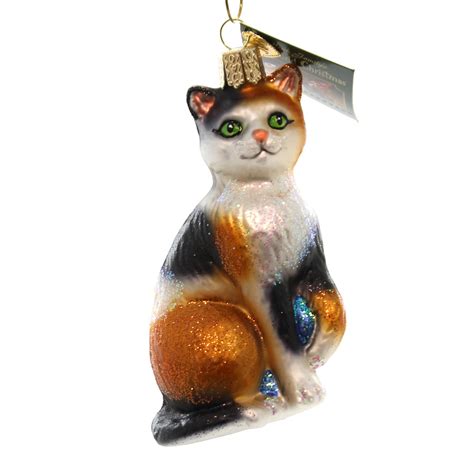 Old World Christmas Calico Cat Glass Affectionate Feline Independent 12399