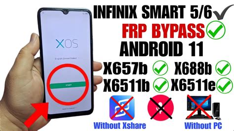 All Infinix Smart 5 6 FRP Bypass Android 11 X657b X688b X6511b X6511e