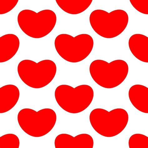 Premium Vector Seamless Pattern Of Red Hearts On A White Background