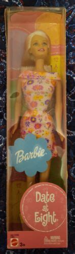 2002 Mattel Barbie Date At Eight Doll Mattel C1801 Blonde Pink Flower