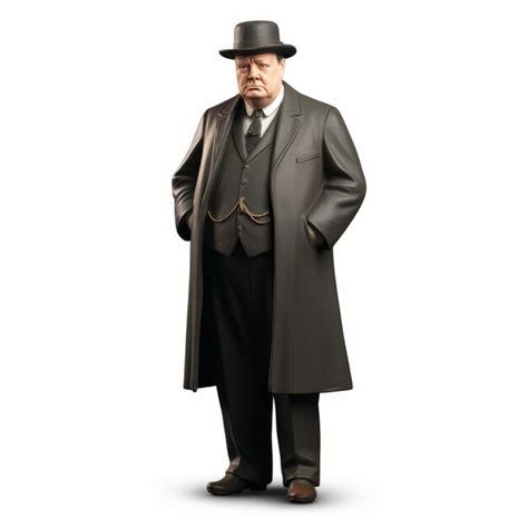 Premium Photo | Photorealistic 3d Winston Churchill Statue In Stylish Suit