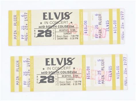 Elvis Presley Unused Tickets (tour That Never Was)