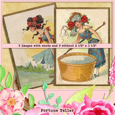 Antique Fortune Teller Cards Gypsy Ephemera Vintage Fortune Etsy