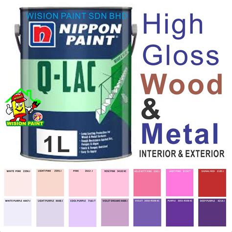 1L 1 LITER Nippon Paint Q Lac Gloss Finish For Metal Wood HIGH