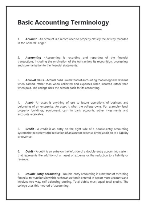 Basic Accounting Terminology And Branches Of Accounting Basic Accounting Terminology Account