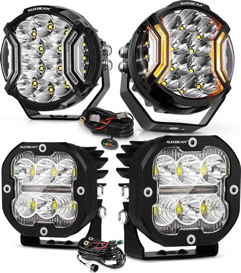 Amazon Auxbeam Drl Led Pods Round Offroad Lights Bundle