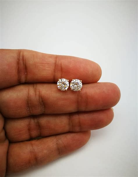 Ct Diamond Stud Earrings Women S Diamond Solitaire Earrings K White