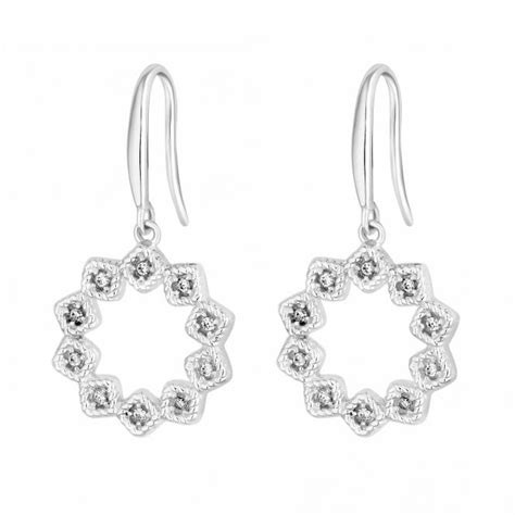 Simply Silver Sterling Silver Cubic Zirconia Floral Open Drop