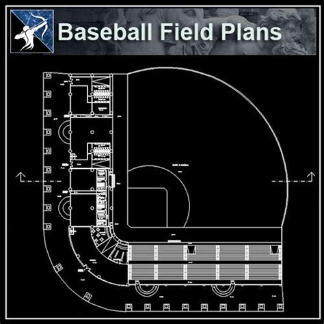 【architecture Cad Projects】baseball Field Cad Plans Cad Blocks