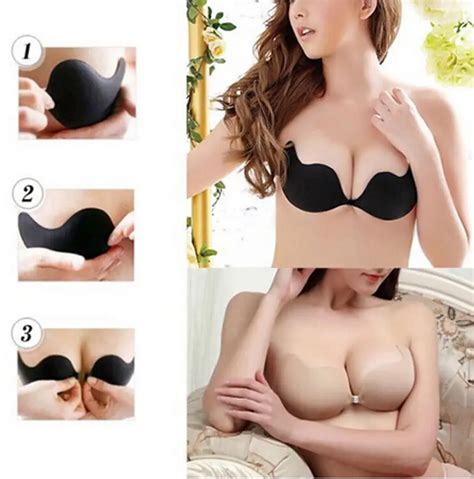 2017 Women Sexy Bras Silicone Adhesive Stick On Magic Push Up Gel Strapless Invisible Bra