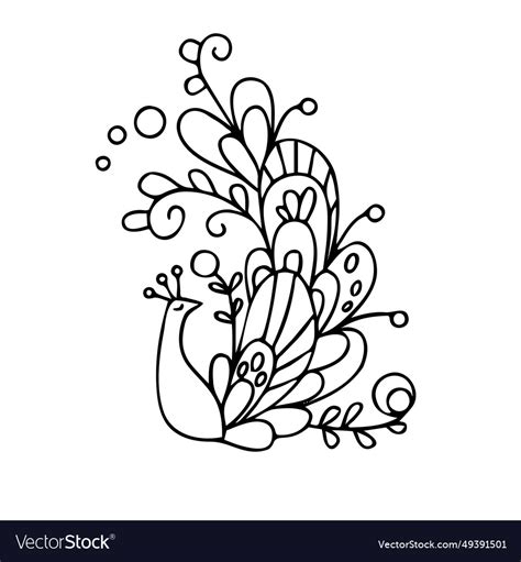 Decorative Ornamental Peacock Background Im Vector Image