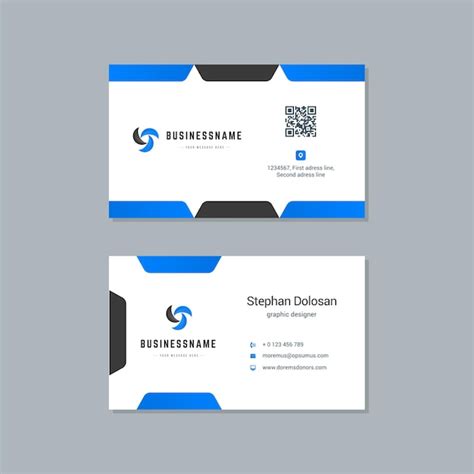 Visitenkarten Design Blaue Und Schwarze Farben Druckvorlage Premium