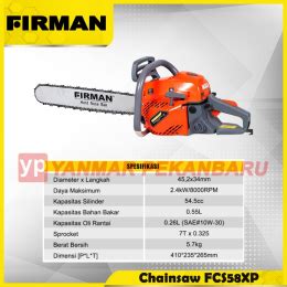 Mesin Chainsaw Potong Kayu Gergaji Kayu Firman Fcs Xp Yanmar