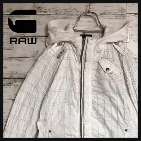 G Star Raw 【希少デザイン】ジースターロゥ ロゴいっぱいデニムジャケット 美品 白f690の通販 By レモンサワー｜ジースター