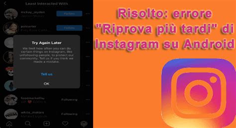 7 modi per risolvere Instagram Riprova più tardi