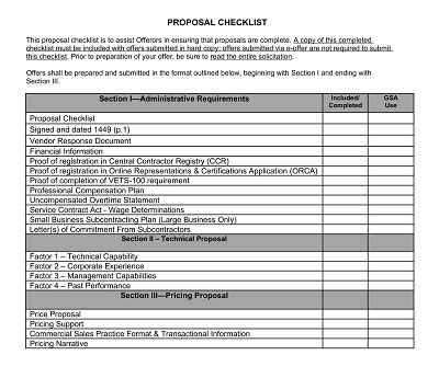 Free Simple Proposal Checklist Templates Word Pdf Template