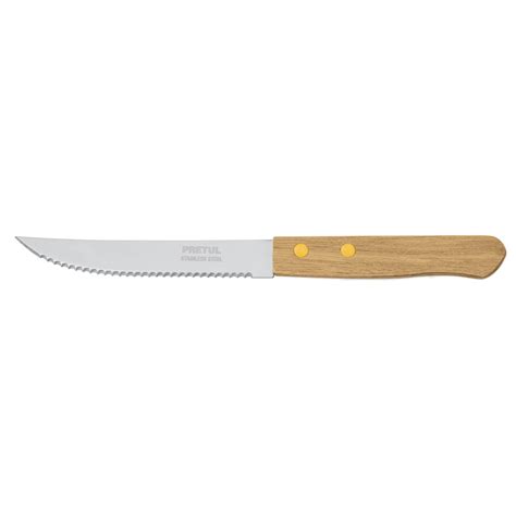 Cuchillo Con Sierra Para Asado Mango De Madera Pretul Cuchillos