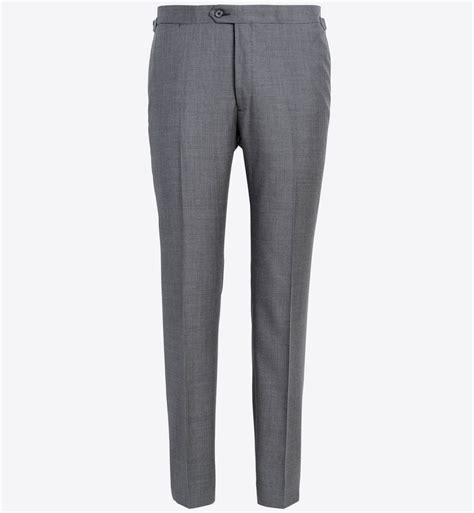 Allen S130s Grey Large Glen Plaid Dress Pant Custom Fit Tailored Clothing