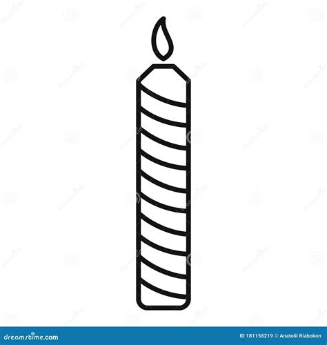 Party Birthday Candle Icon, Outline Style Stock Vector - Illustration ...