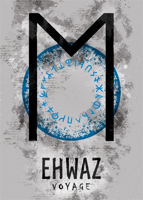 Ehwaz Rune Poster By Jerhus Displate Runes Metal Posters Viking