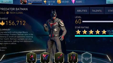 Injustice 2 Mobile Predator Batman Level 60 Gears Youtube