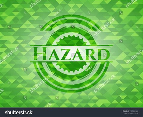 Hazard Green Emblem Triangle Mosaic Background Stock Vector Royalty