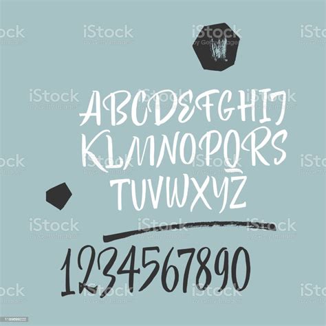 Font Tulisan Tangan Skrip Set Kaligrafi Latin Ilustrasi Stok Unduh