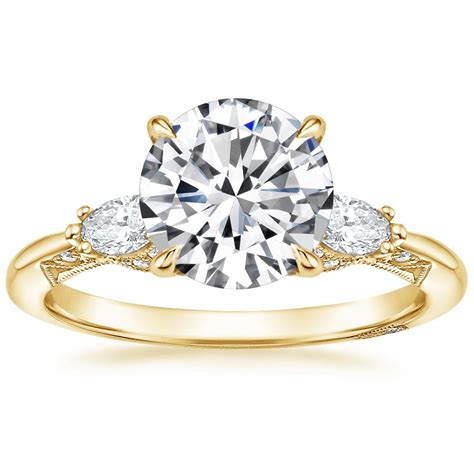 18k Yellow Gold Simply Tacori Three Stone Marquise Diamond Ring With