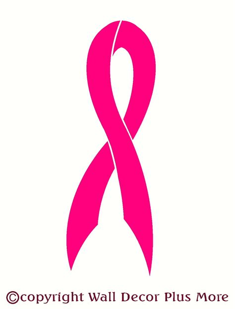 Breast Cancer Ribbon Vinyl Wall Decal 12x4