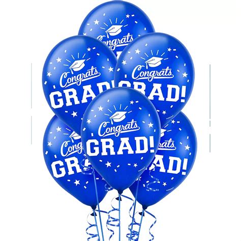 Blue Congrats Grad Balloons 15ct Party City